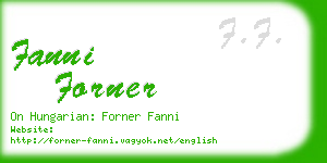 fanni forner business card